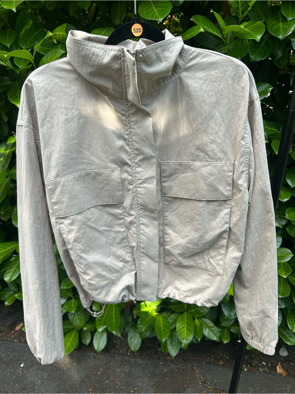 Zella Light Gray Utility Crop Jacket